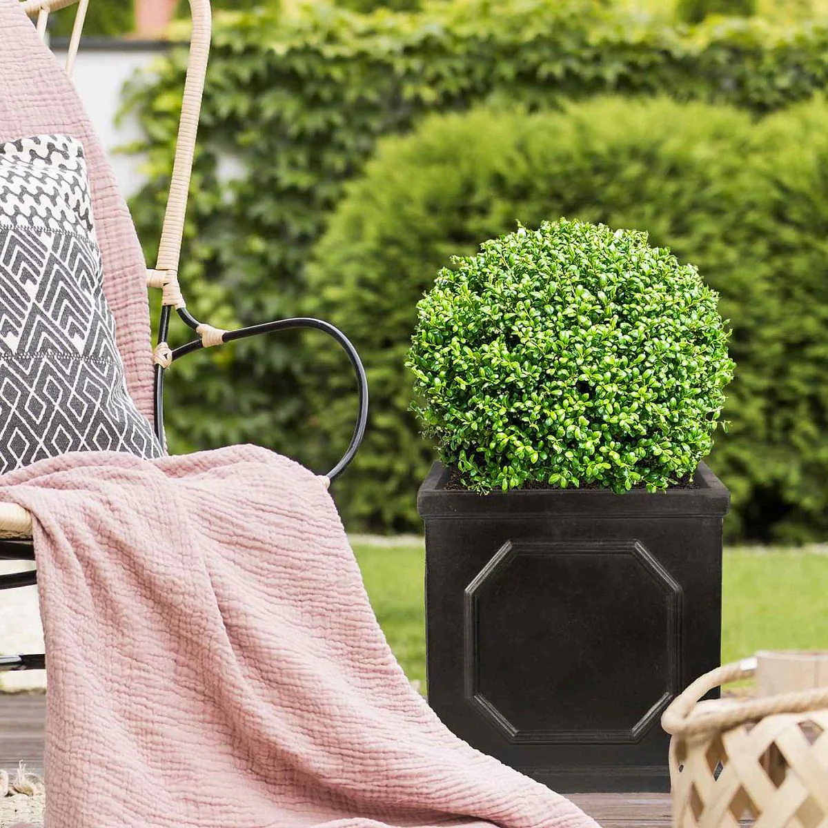 IDEALIST Lite Chelsea Flower Box Square Garden Planter, Faux Lead Grey Light Stone Outdoor Large Plant Pot W45 H45 L45 cm, 91L - Image 5
