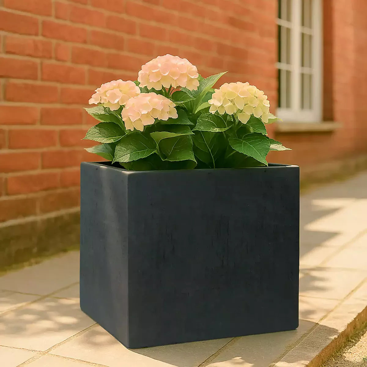 IDEALIST Lite Contemporary Flower Box Square Garden Planter, Faux Lead Light Concrete Outdoor Large Plant Pot H50 L50 W50 cm, 126L - Image 2