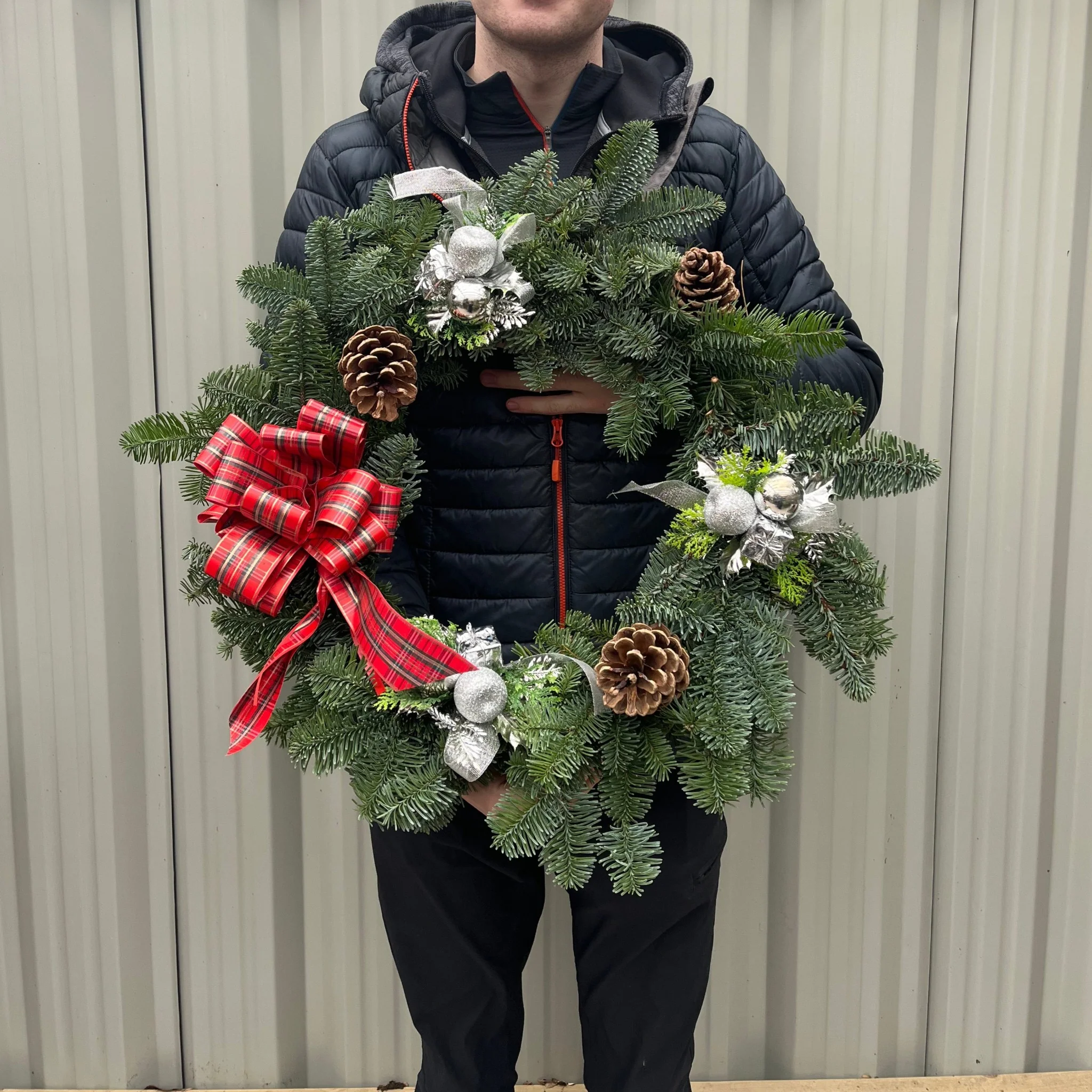 Noble Fir Christmas Wreath | 45cm | Real Wreath - Image 2